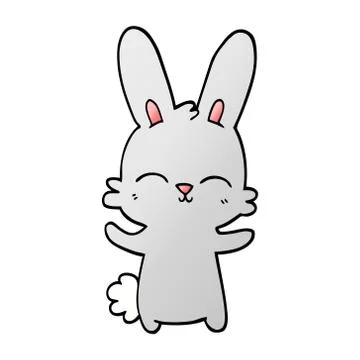 Cute vector gradient illustration cartoon rabbit Illustrazione stock