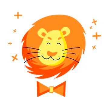 Cute vector hand drawn animal face Stock Illustration