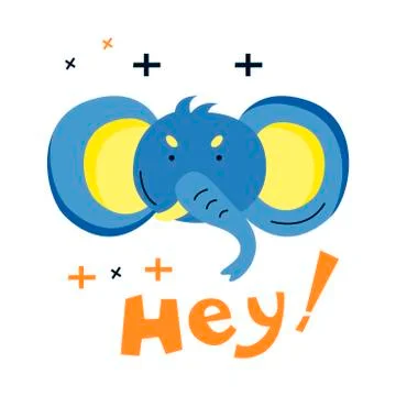 Cute vector hand drawn animal face Stock Illustration