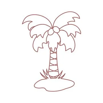 Cute vector icon of the palm tree. Illustrazione stock
