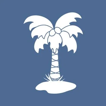 Cute vector icon of the palm tree. Stock Illustration