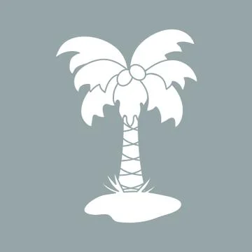 Cute vector icon of the palm tree. Stock Illustration