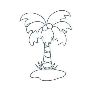 Cute vector icon of the palm tree. Stock Illustration