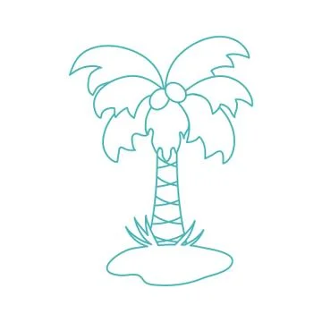 Cute vector icon of the palm tree. Illustrazione stock