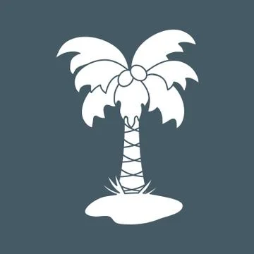 Cute vector icon of the palm tree. Illustrazione stock
