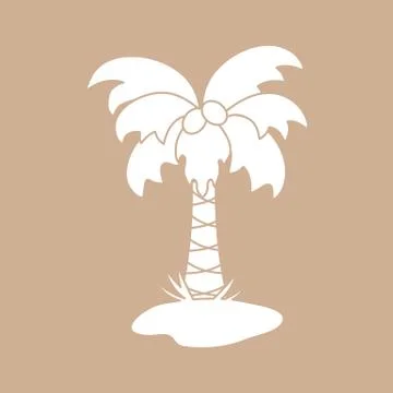 Cute vector icon of the palm tree. Stock Illustration