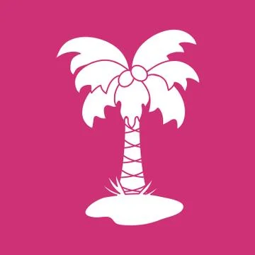 Cute vector icon of the palm tree. Stock Illustration