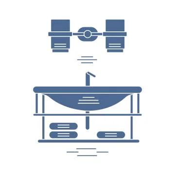 Cute vector illustration with bathroom elements. Bathroom interior design. Stock Illustration