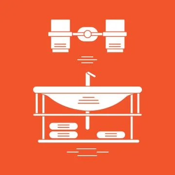 Cute vector illustration with bathroom elements. Bathroom interior design. Stock Illustration