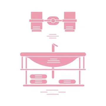 Cute vector illustration with bathroom elements. Bathroom interior design. Stock Illustration