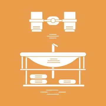 Cute vector illustration with bathroom elements. Bathroom interior design. Stock Illustration