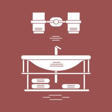 Cute vector illustration with bathroom elements. Bathroom interior design. Illustrazione stock