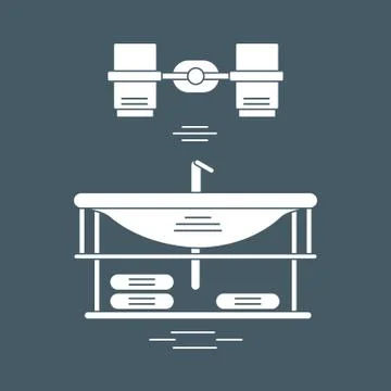 Cute vector illustration with bathroom elements. Bathroom interior design. Stock Illustration