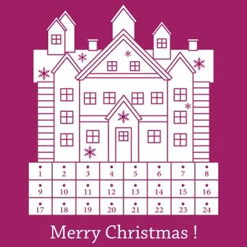Cute vector illustration: Christmas Advent Calendar. Stock Illustration