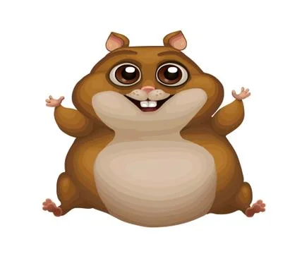 Cute vector illustration of fat hamster chipmunk Illustrazione stock