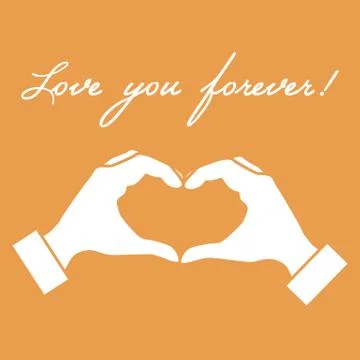 Cute vector illustration: hand making a heart shape. Love symbol. Stock Illustration
