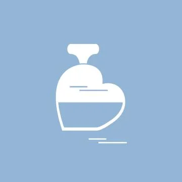 Cute vector illustration of perfume bottle in the shape of heart. Illustration