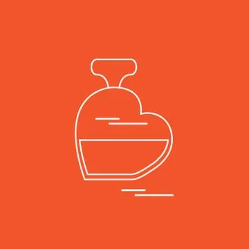 Cute vector illustration of perfume bottle in the shape of heart. Illustration