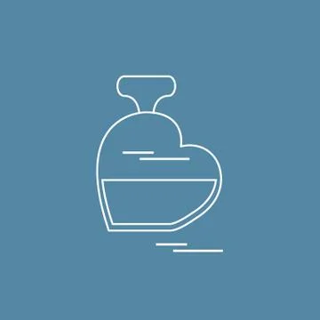 Cute vector illustration of perfume bottle in the shape of heart. Illustration