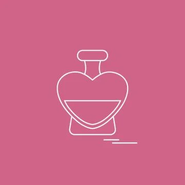 Cute vector illustration of perfume bottle in the shape of heart. Stock-Illustration