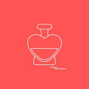 Cute vector illustration of perfume bottle in the shape of heart. Ilustração Stock