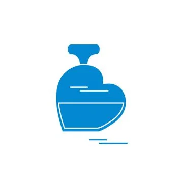 Cute vector illustration of perfume bottle in the shape of heart. Ilustração Stock