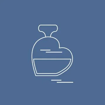 Cute vector illustration of perfume bottle in the shape of heart. Ilustração Stock