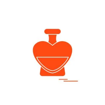Cute vector illustration of perfume bottle in the shape of heart. Illustration