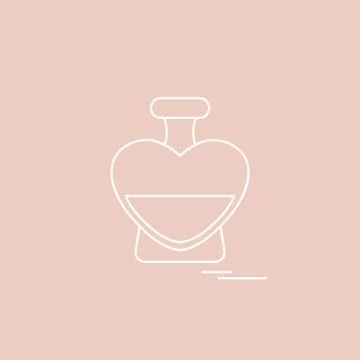 Cute vector illustration of perfume bottle in the shape of heart. Illustration