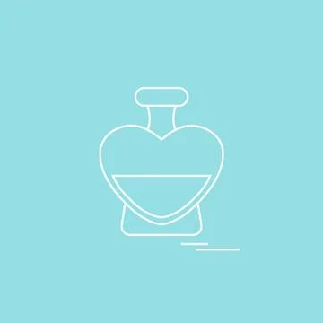 Cute vector illustration of perfume bottle in the shape of heart. Illustration