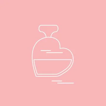 Cute vector illustration of perfume bottle in the shape of heart. Illustration