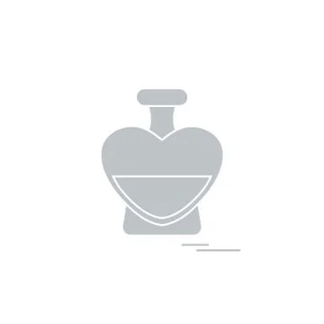 Cute vector illustration of perfume bottle in the shape of heart. Stock-Illustration