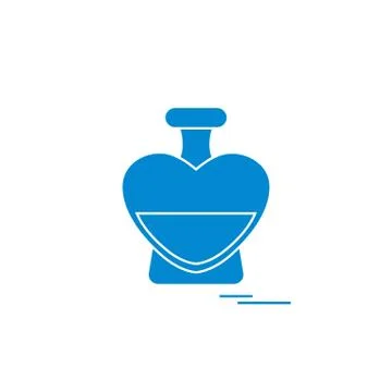 Cute vector illustration of perfume bottle in the shape of heart. Ilustração Stock