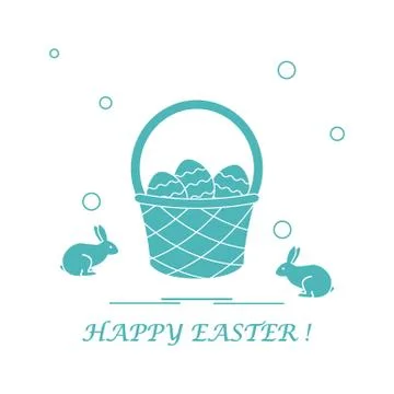 Cute vector illustration with symbols for Easter. 스톡 일러스트