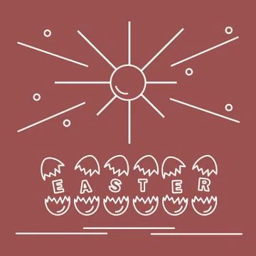 Cute vector illustration with symbols for Easter. Illustrazione stock