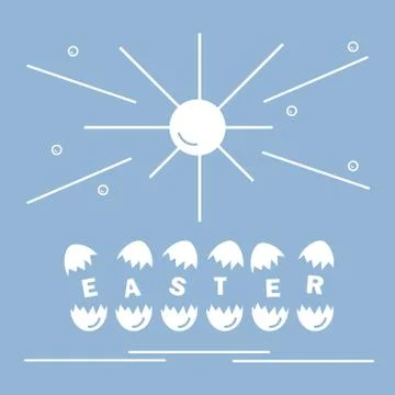 Cute vector illustration with symbols for Easter. Illustrazione stock