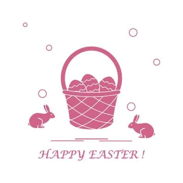 Cute vector illustration with symbols for Easter. Illustrazione stock