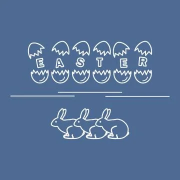 Cute vector illustration with symbols for Easter. Illustrazione stock