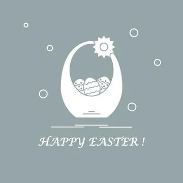 Cute vector illustration with symbols for Easter. Stock Illustration