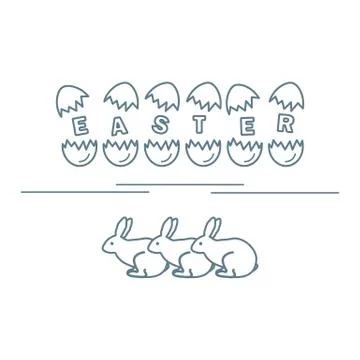 Cute vector illustration with symbols for Easter. Illustrazione stock