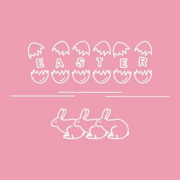 Cute vector illustration with symbols for Easter. Stock Illustration