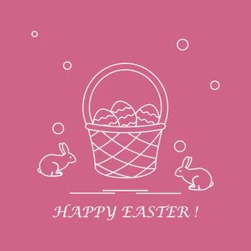 Cute vector illustration with symbols for Easter. Stock Illustration