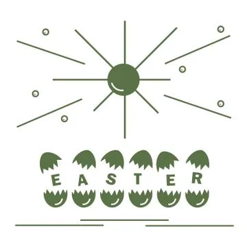 Cute vector illustration with symbols for Easter. Stock Illustration