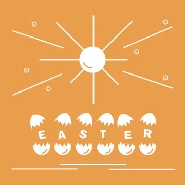 Cute vector illustration with symbols for Easter. Illustrazione stock