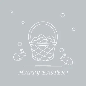 Cute vector illustration with symbols for Easter. Illustrazione stock