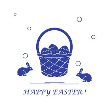 Cute vector illustration with symbols for Easter. Illustrazione stock