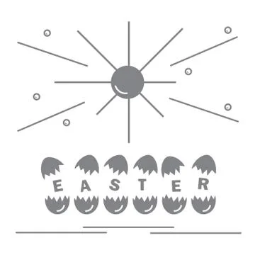 Cute vector illustration with symbols for Easter. Illustrazione stock