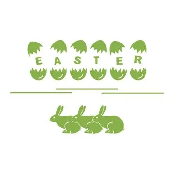 Cute vector illustration with symbols for Easter. Stock Illustration