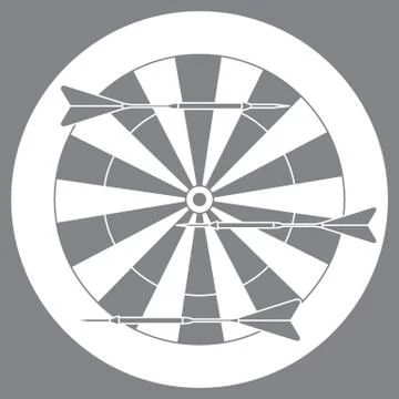 Cute vector illustration of target and arrows for the darts. Sports theme. Stock Illustration