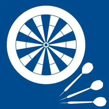 Cute vector illustration of target and arrows for the darts. Sports theme. Stock Illustration